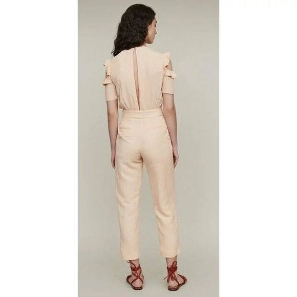 Maje jumpsuit belted cream coral size 36 - Picture 2 of 11